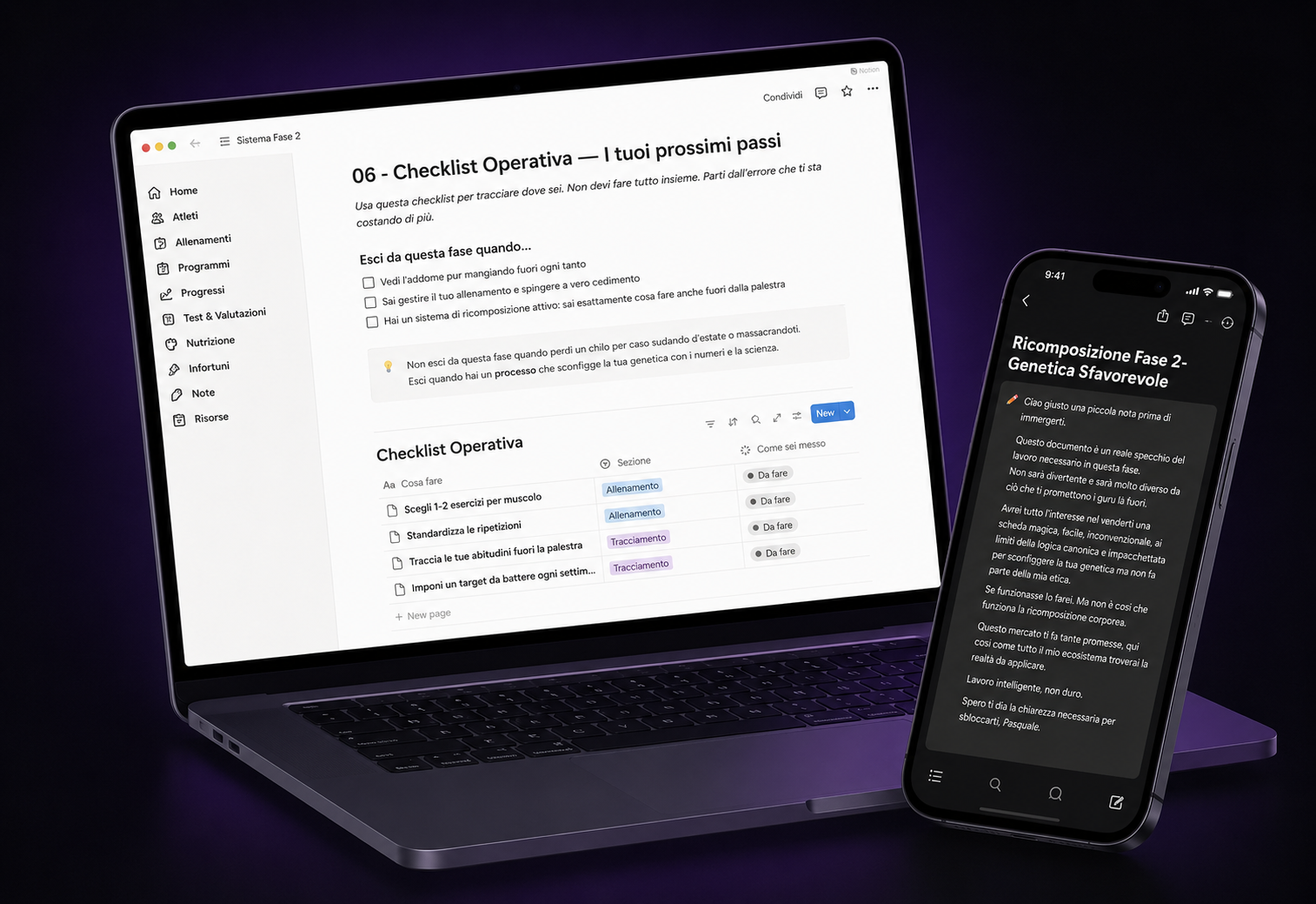 Mockup Sistema Notion Genetica Sfavorevole